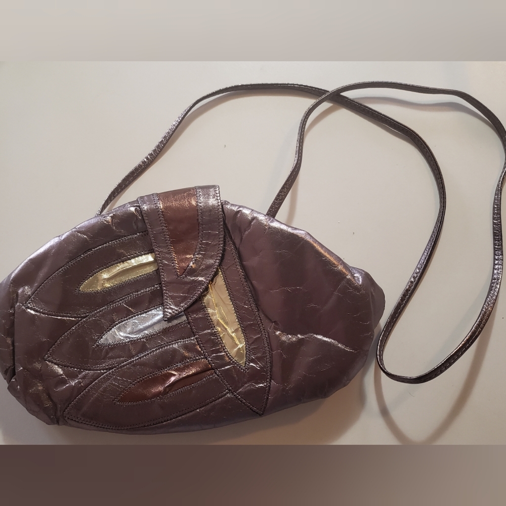 Atalla Vintage Bronze Tone Metallic Crossbody Bag